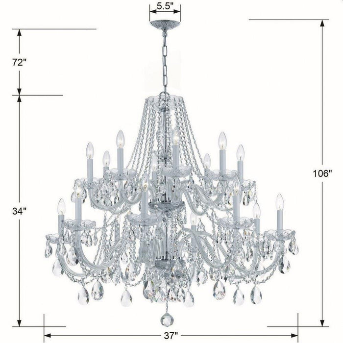 Crystorama Lighting - 1139-PB-CL-SAQ - Crystal - Eight Light Chandelier in Classic Style - 37 Inches Wide by 34 Inches High