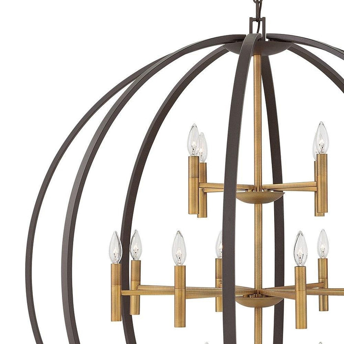 Hinkley Lighting - 3464SB - Euclid - 16 Light Extra Large 3-Tier Orb Chandelier in Transitional-Modern Style - 44 Inches Wide by 49 Inches High