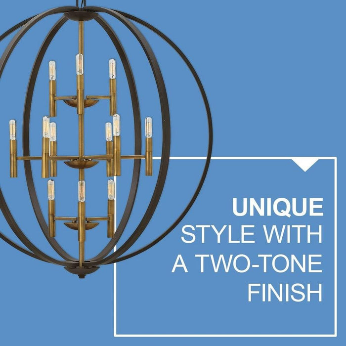 Hinkley Lighting - 3469 - Euclid - 12 Light Large 3-Tier Orb Foyer in Transitional-Modern Style - 36 Inches Wide by 41 Inches High