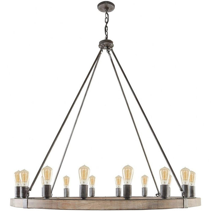 Capital Lighting - 430501UW - Chandelier 6 Light Urban Wash Wood/Steel - in Urban/Industrial style - 48 high by 49.5 wide