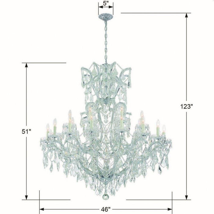 Crystorama Lighting - 4424-CH-CL-MWP - Maria Theresa - Twenty Four Light Chandelier in Classic Style - 46 Inches Wide by 48 Inches High
