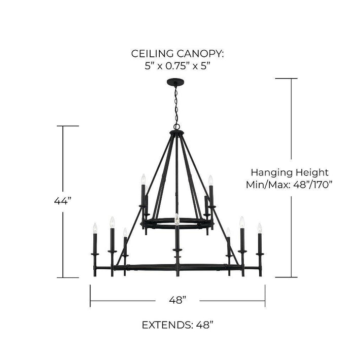 Capital Lighting - 445201IH - Ogden - 12 Light Chandelier In Transitional Style-44 Inches Tall and 48 Inches Wide