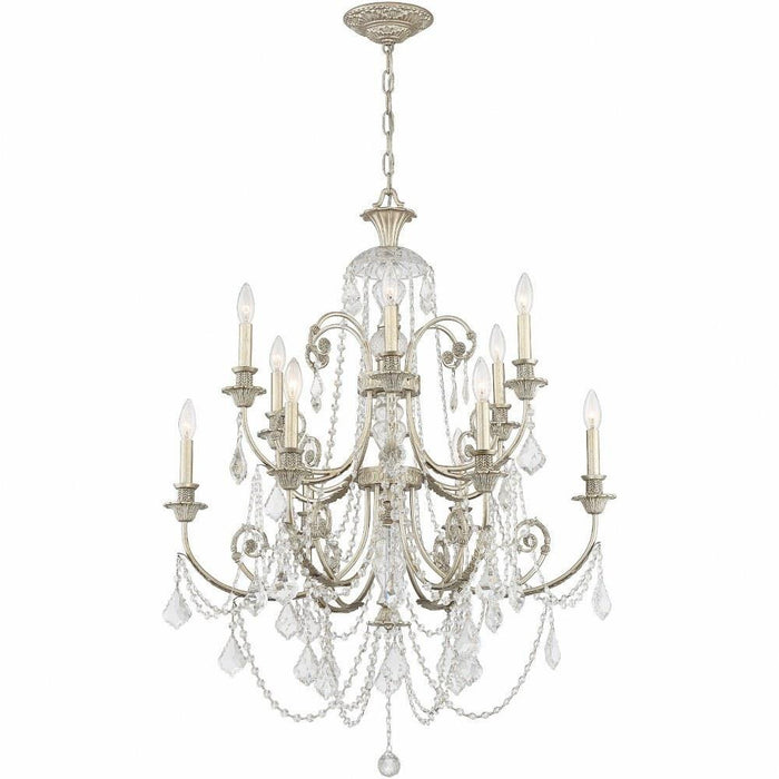 Crystorama Lighting - 5119-OS-CL-SAQ - Regis - Twelve Light Chandelier in Classic Style - 32 Inches Wide by 41 Inches High