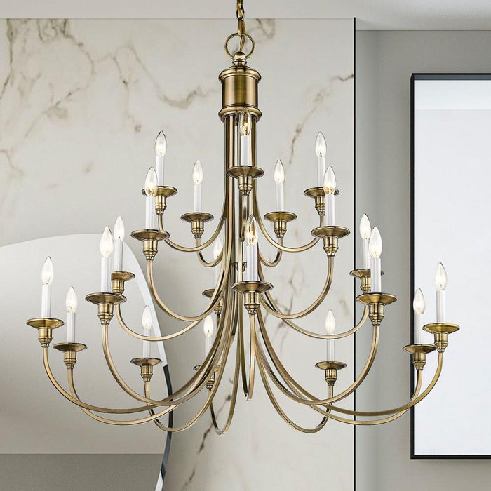 Livex Lighting - 5140 - Cranford - 20 Light Foyer Chandelier in Farmhouse Style - 42 Inches wide by 40 Inches high