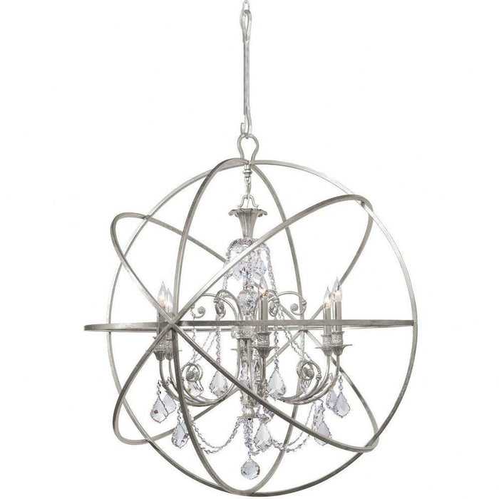 Crystorama Lighting - 9219-OS-CL-SAQ - Solaris - Six Light Chandelier in Traditional and Contemporary Style - 40 Inches Wide by 42 Inches High
