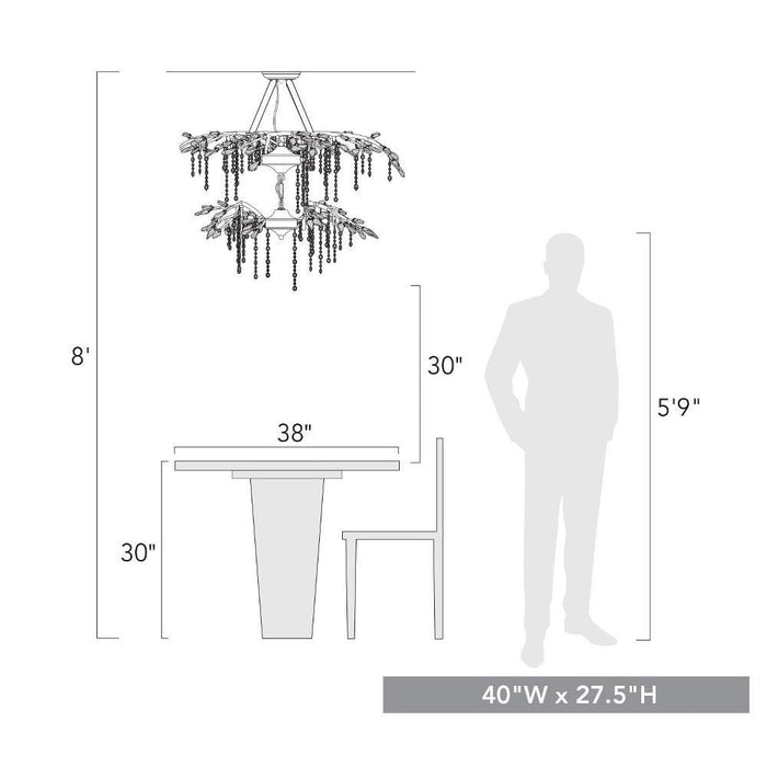 Golden Lighting - 9903-18 - Autumn Twilight - 18 Light 2-Tier Chandelier in Organic style - 27.5 Inches high by 40 Inches wide