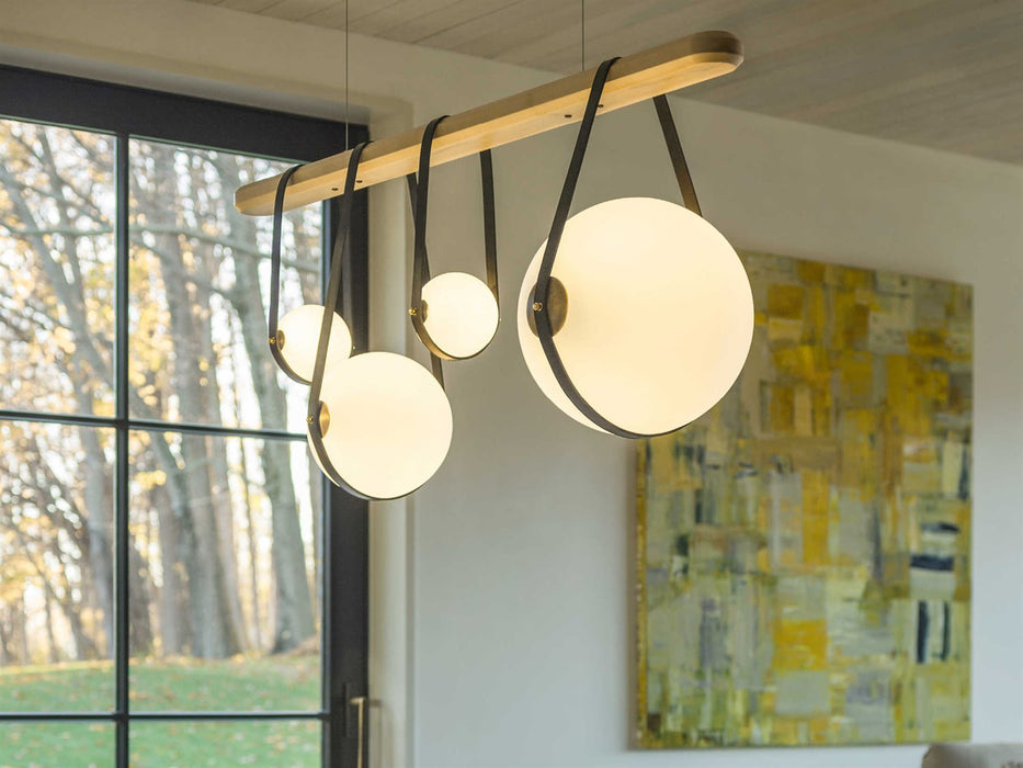 Hubbardton Forge Derby 4-Light Glass LED Globe Linear Island Pendant