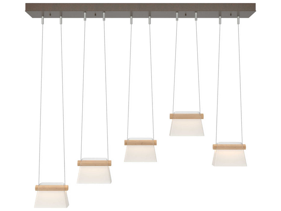 Hubbardton Forge Cowbell 1-Light Glass LED Linear Tiered Island Pendant