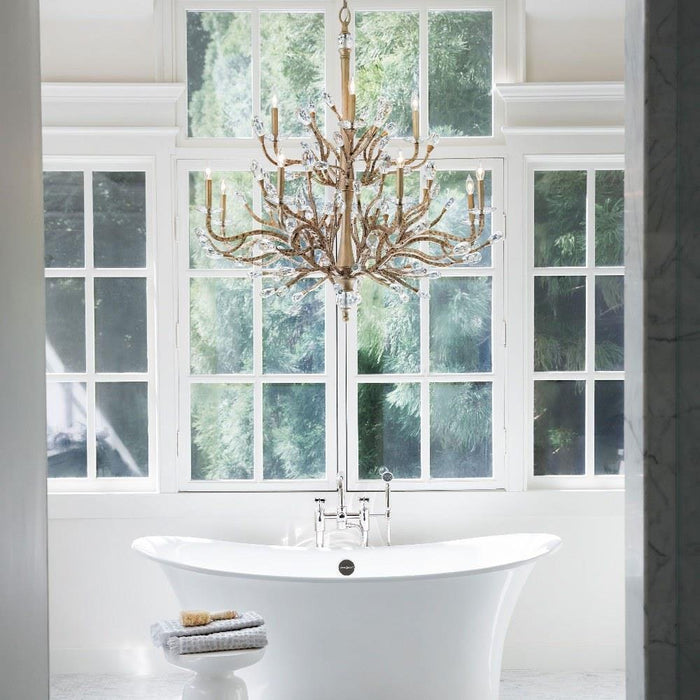 Fredrick Ramond Lighting - FR46810CPG - Eve-Twelve Light 2-Tier Foyer-48.5 Inches Wide by 44 Inches Tall