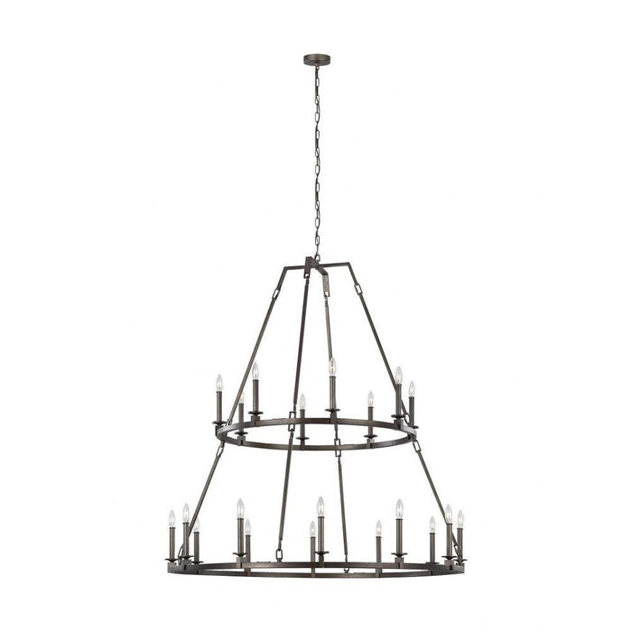 Visual Comfort Studio Collection - f3217/20sms - Generation Lighting-Sean Lavin-2-Tier Chandelier 20 Light Steel In Transitional Style-48 Inch Wide By 52.63 Inch Tall