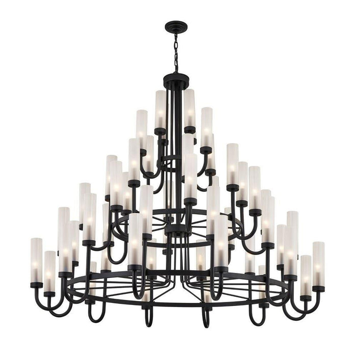 Justice Design - FSN-4346-CLFR-MBLK - Anchor - 48 Light 3-Tier Chandelier