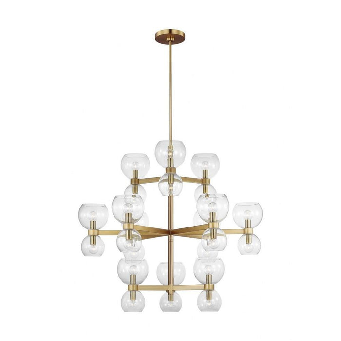 Visual Comfort Studio Collection - KSC10124BBSCG - Generation Lighting-Londyn-24 Light Large Chandelier In Midcentury Style-16.13 Inch Tall and 36.5 Inch Wide