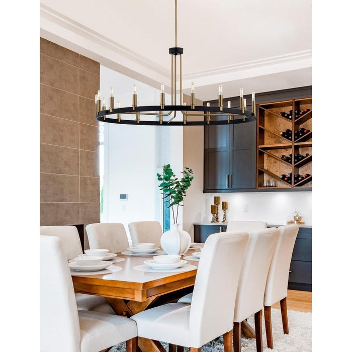 Justice Design - NSH-8045-MBBR - Clayton - 18 Light Chandelier In Minimalist Style-18.5 Inches Tall and 42 Inches Wide